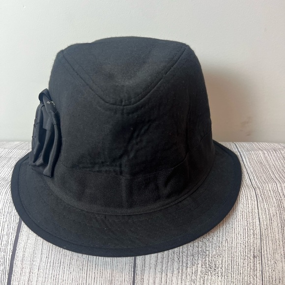 SCALA PRONTO women Elegant Black Hat with Rose Detail/57cm - Picture 3 of 7